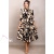 Rochie office Shila crem cu maneci 3/4 si funda decorativa